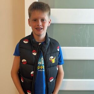 H&M Black Pokémon Puffer Vest for Kids